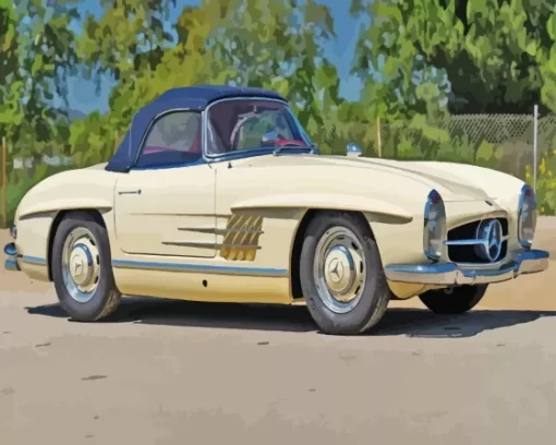 Mercedes Sl 300 Beige Car Paint By Numbers