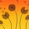 Sunset Dandelions Silhouette Paint By Numbers