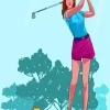 Woman Golfer Paint By Numbers