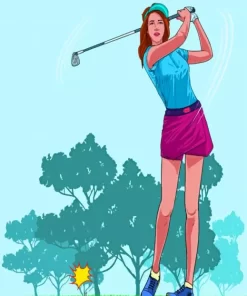 Woman Golfer Paint By Numbers