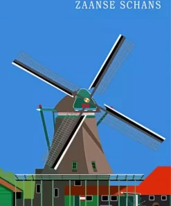 Zaanse Schans Windmill Paint By Numbers