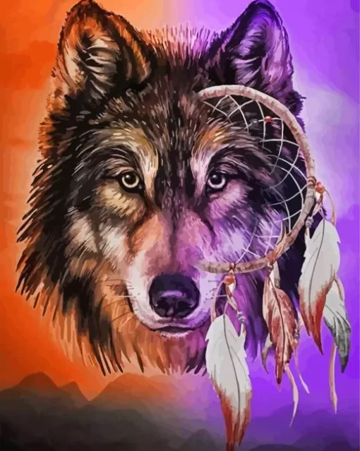 Dream Catcher Wolf Head Paint By Numbers