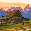 Montana Mountains With Barn Paint By Numbers