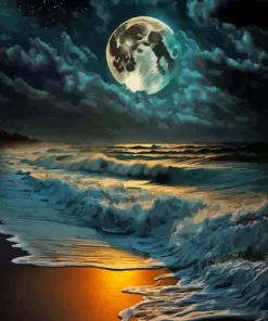 Moon Light On The Beach Paint By Numbers