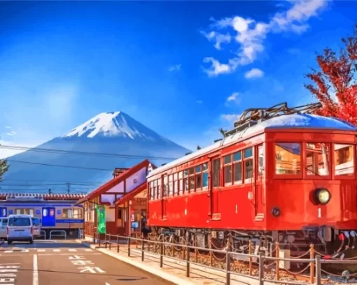 Mount Fuji Kawaguchiko Station Paint By Numbers