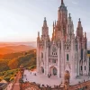 Mount Tibidabo Barcelona At Sunset Paint By Numbers