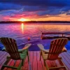 Muskoka Chairs At Sunset Paint By Numbers