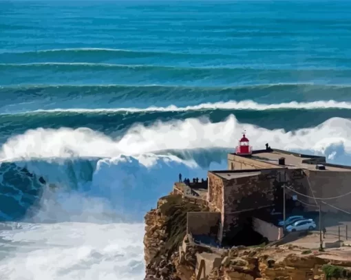 Nazare Portugal Waves Paint By Numbers