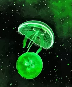 Neon Green Jellyfishes Paint By Numbers