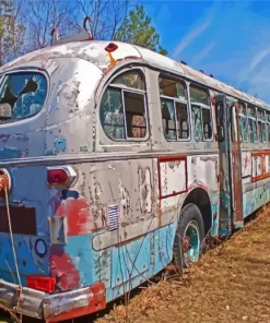 Old Vintage Bus Paint By Numbers