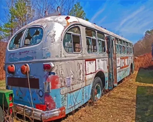 Old Vintage Bus Paint By Numbers