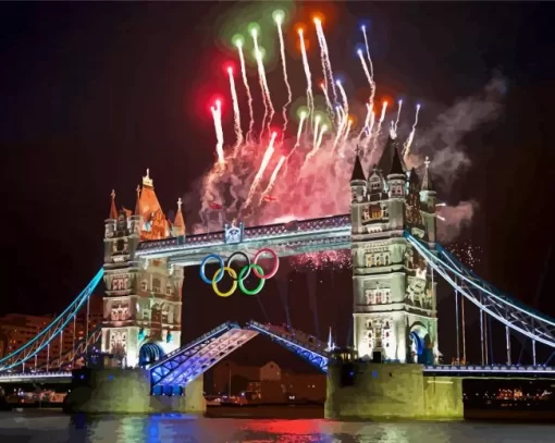 Olympics Tower Bridge Fireworks Paint By Numbers