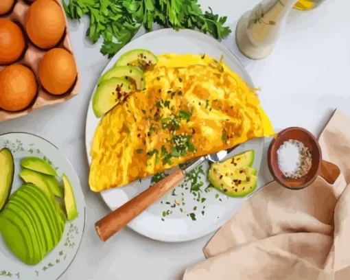 Omelette And Avocado Paint By Numbers