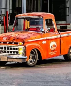 Orange Old Ford Paint By Numbers