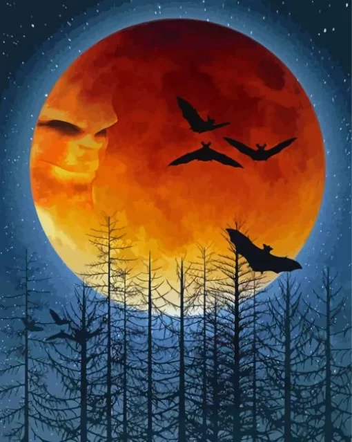 Orange Moon Paint By Numbers