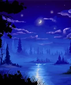 Moonlight On The Lake Paint By Numbers