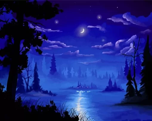 Moonlight On The Lake Paint By Numbers