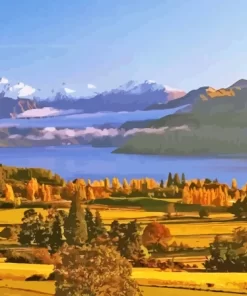 New Zealand Wanaka Lake Landscape Paint By Numbers