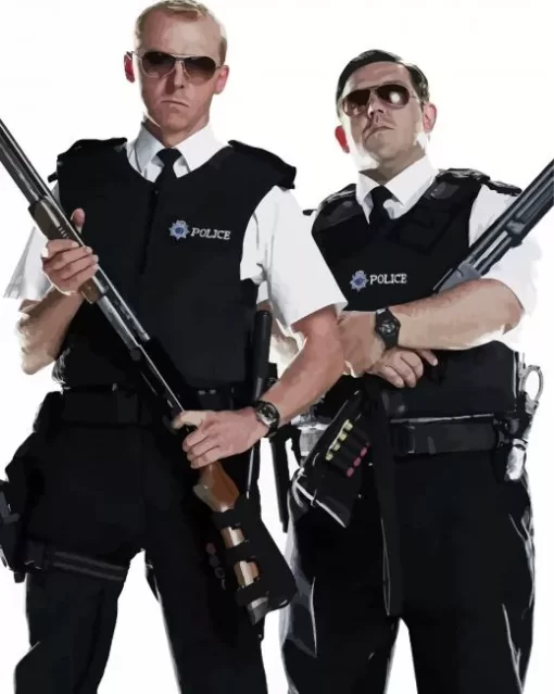 Nicholas And Danny From Hot Fuzz Paint By Numbers