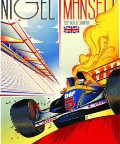 Nigel Mansell Car Driver Poster Paint By Numbers