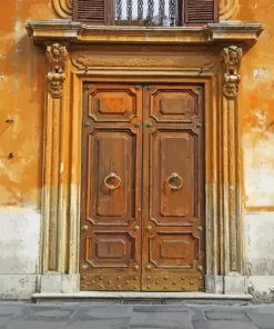 Old Vintage Italian Door Paint By Numbers