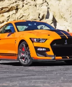 Orange Mustang Shelby Gt500 Paint By Numbers