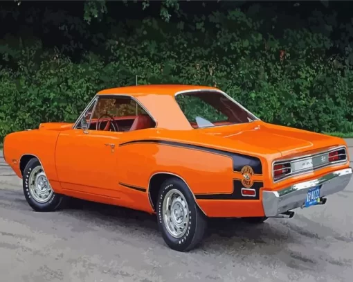 Orange Car 1970 Super Bee Paint By Numbers