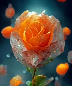 Orange Frozen Rose Paint By Numbers